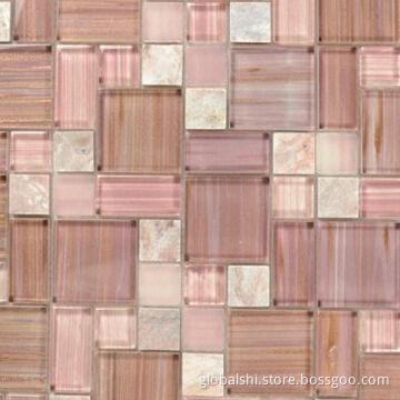Crystal Glass Mosaic Tiles with Mix Color, 300 x 300mm, 23 x 23mm Unite Size